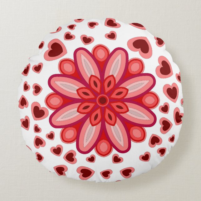 COUSSINS RONDS CŒUR D'AMOUR CADEAU (Devant)