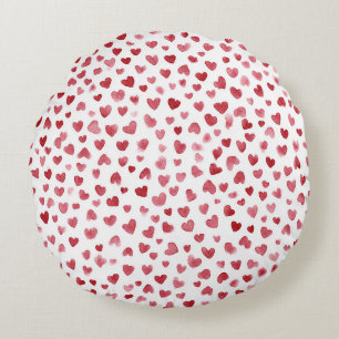 Coussins Ronds Cœurs Amour Rouge Rose Blanc
