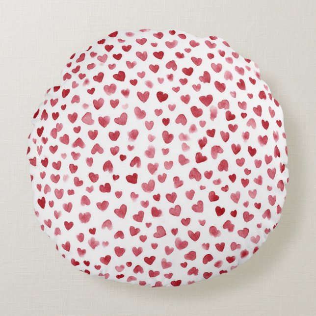 Coussins Ronds Cœurs Amour Rouge Rose Blanc (Devant)