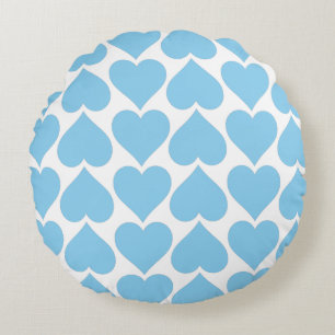 Coussins Ronds Coeurs Bleus Motif, Romantique, Amour