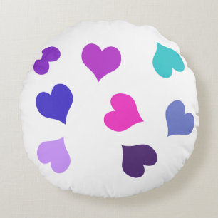 Coussins Ronds Coeurs colorés mignons