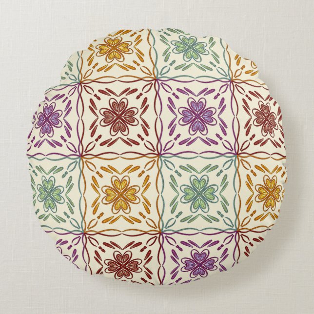 Coussins Ronds Coeurs et courbes brillants (Devant)