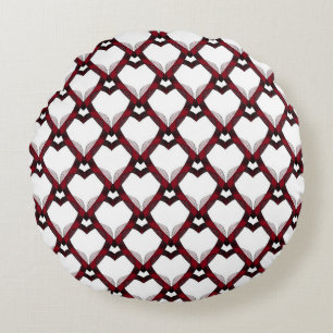 Coussins Ronds Coeurs noirs rouges