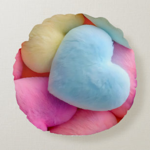 Coussins Ronds Coeurs Pastel Plush Lancer Oreiller