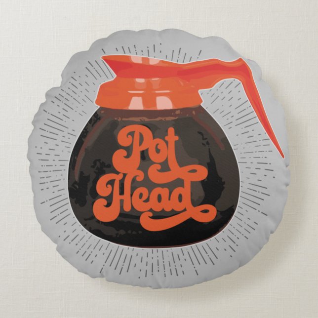 Coussins Ronds (Coffee) Pot Head Round Pillow (Devant)