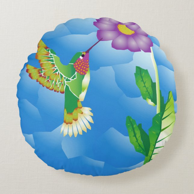 Coussins Ronds Colibri : Stylisé (Devant)