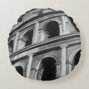 Coussins Ronds Colisée romaine avec dessins architecturaux