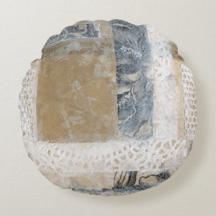 Coussins Ronds Collage de dentelle II
