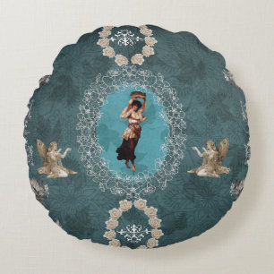 Coussins Ronds Collage Vintage