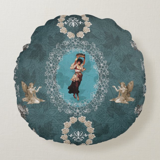 Coussins Ronds Collage Vintage (Devant)