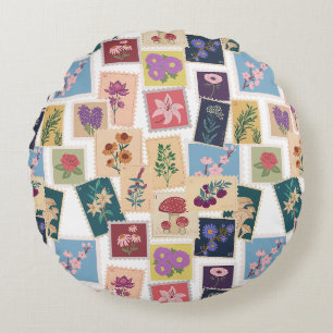 Coussins Ronds Collection Timbres vintages, Thème Rétro