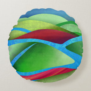 Coussins Ronds Collines sur l'oreiller à jet de glace