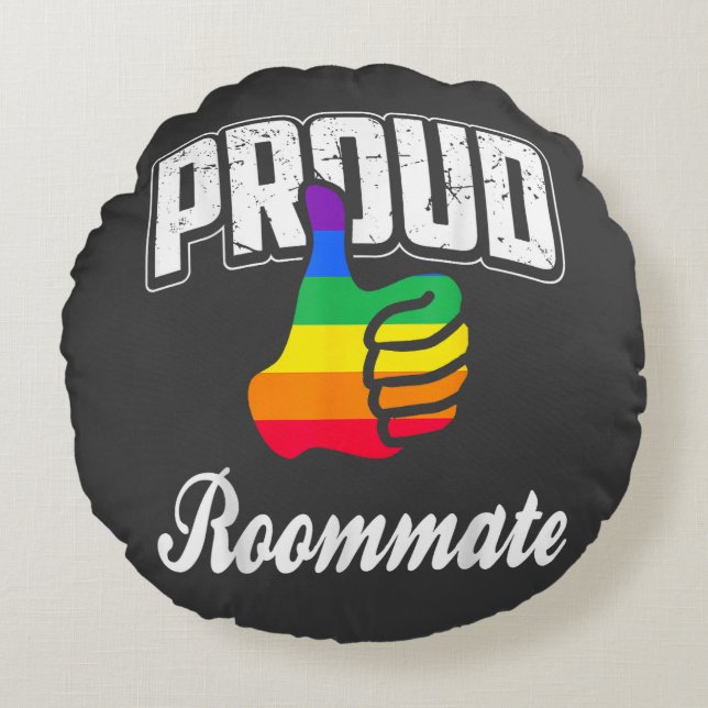 Coussins Ronds  Colocataire Gay Pride (Devant)