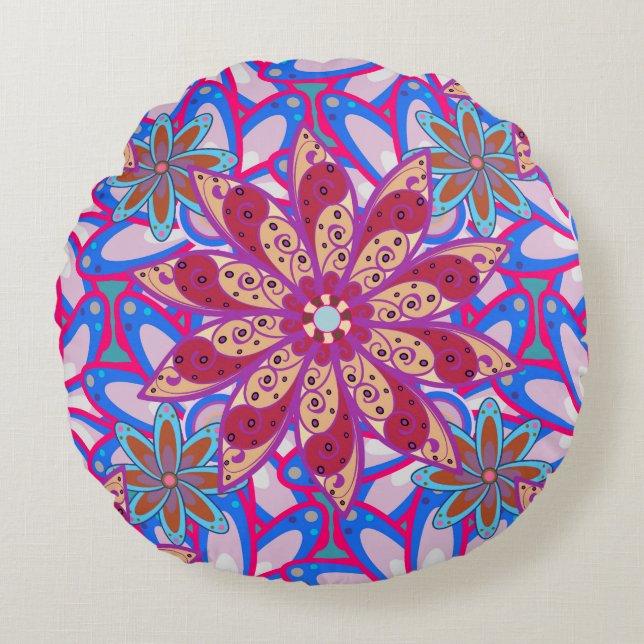 Coussins Ronds Colour Spring Theme seamless pattern Background. C (Devant)