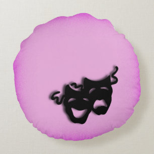 Coussins Ronds Comédie et tragédie Théâtre rose