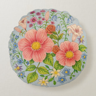 Coussins Ronds Composition florale