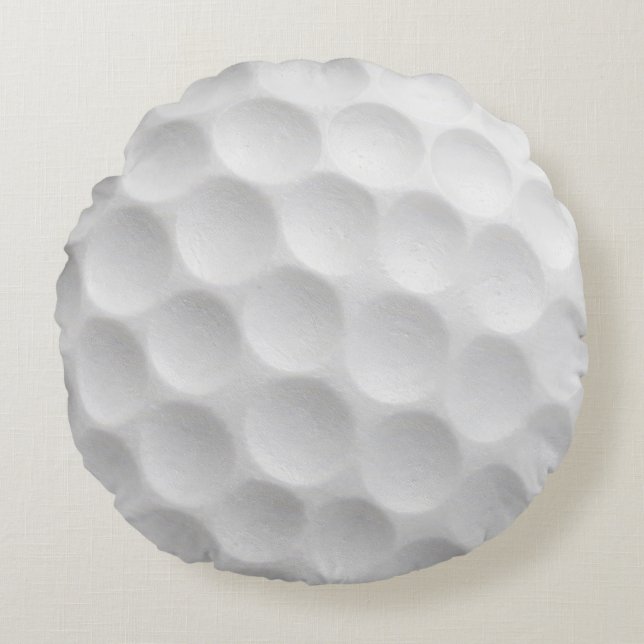 Coussins Ronds Conception à alvéoles de balle de golf blanche (Devant)