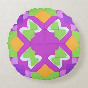 Coussins Ronds Conception Abstraite Géométrique Colorée