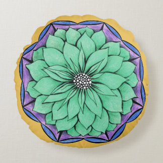 Coussins Ronds Conception BLEUE de POINSETTIA