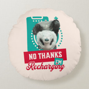 Coussins Ronds Conception de Batterie Sociale de Panda en burnout