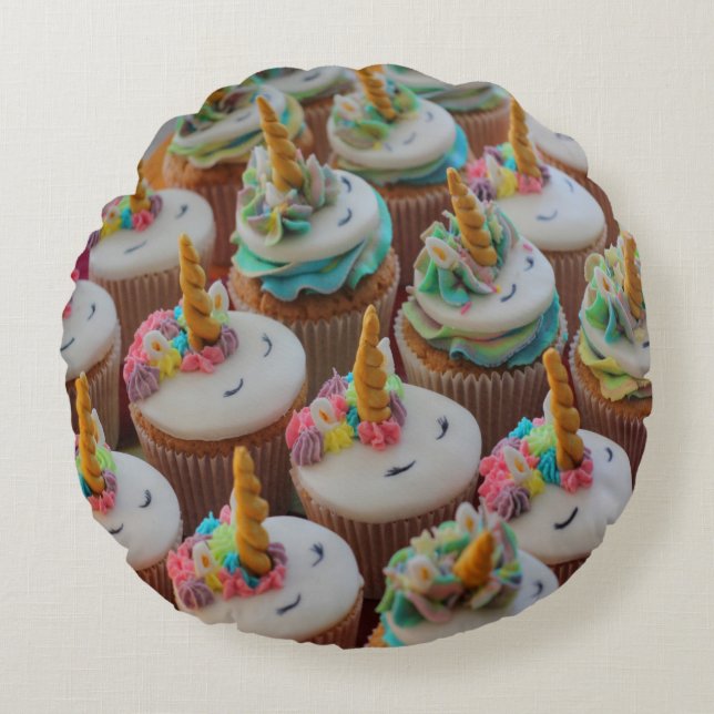 Coussins Ronds Conception de Cupcakes (Devant)