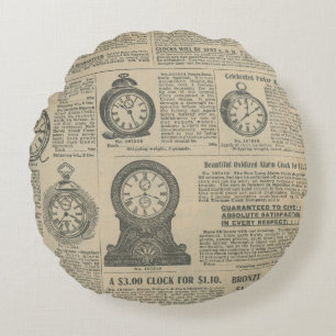 Coussins Ronds Conception de journal vintage