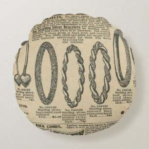 Coussins Ronds Conception de journal vintage