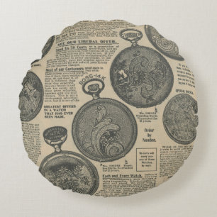 Coussins Ronds Conception de journal vintage