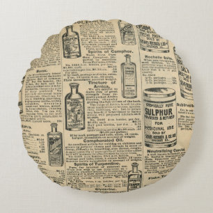 Coussins Ronds Conception de journal vintage