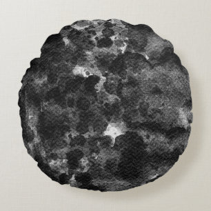 Coussins Ronds Conception de marbre noir abstrait grunge foncé