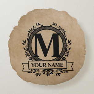 Coussins Ronds Conception de monogramme floral