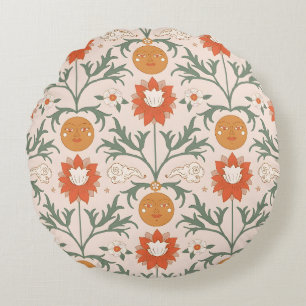 Coussins Ronds Conception de motif sans couture d'éclat solaire f