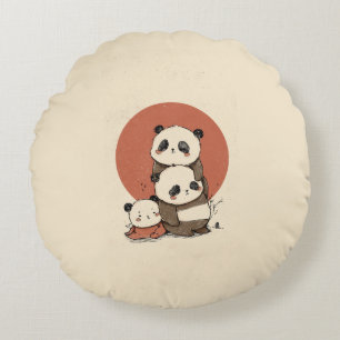 Coussins Ronds Conception de pandas mignons