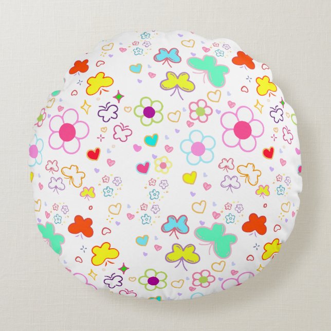 Coussins Ronds Conception de papier d'emballage pour cadeau (Devant)