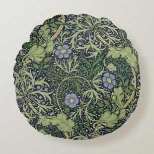 Coussins Ronds Conception de papier peint d'algue, imprimée par