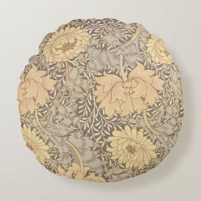 Coussins Ronds Conception de papier peint de "chrysanthème", 1876 (Devant)
