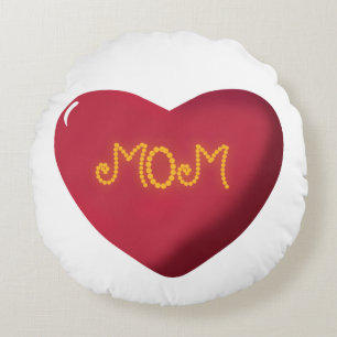 Coussins Ronds Conception de typographie maman, texte d'art de ci