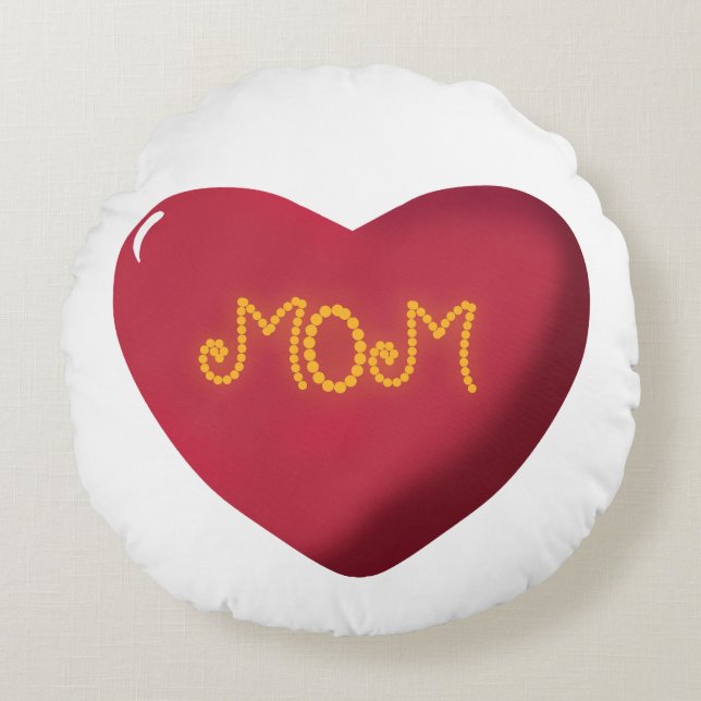 Coussins Ronds Conception de typographie maman, texte d'art de ci (Devant)