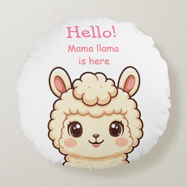 Coussins Ronds Conception d'illustration de lama mignon (Devant)