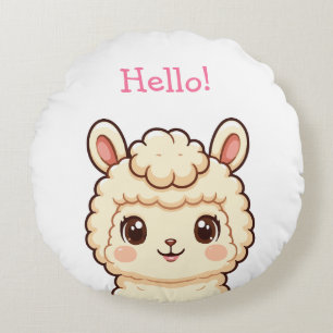 Coussins Ronds Conception d'illustration de lama mignon