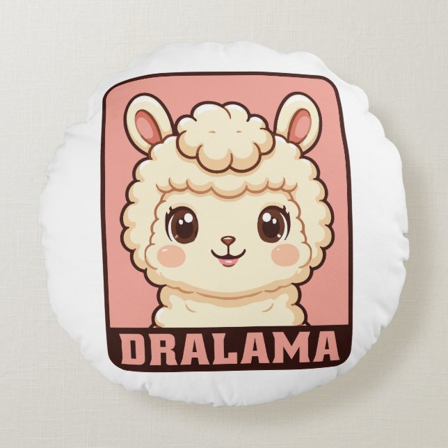 Coussins Ronds Conception d'illustration de lama mignon (Devant)