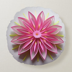 Coussins Ronds Conception d'origami floral rose complexe