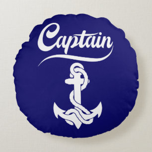 Coussins Ronds Conception nautique d'ancre de voilier capitaine