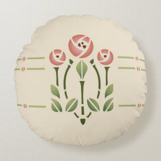 Coussins Ronds Conception rose de pochoir de Glasgow de Hélène