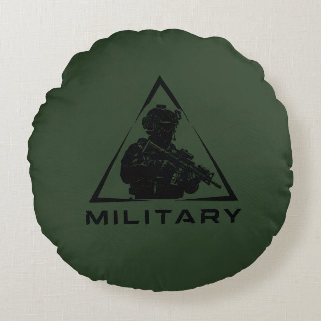 Coussins Ronds conception verte des opérations spéciales militair (Devant)