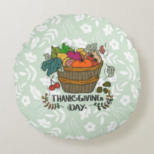 Coussins Ronds Conception vintage du jour de Thanksgiving