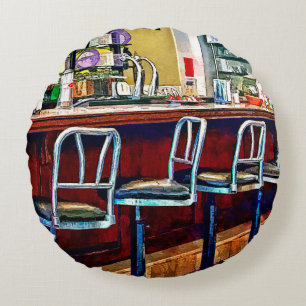 Coussins Ronds Confiserie avec fontaine à soda