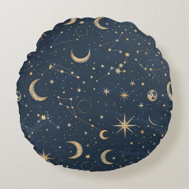 Coussins Ronds Constellation céleste - Nuit étoilée (1) (Devant)