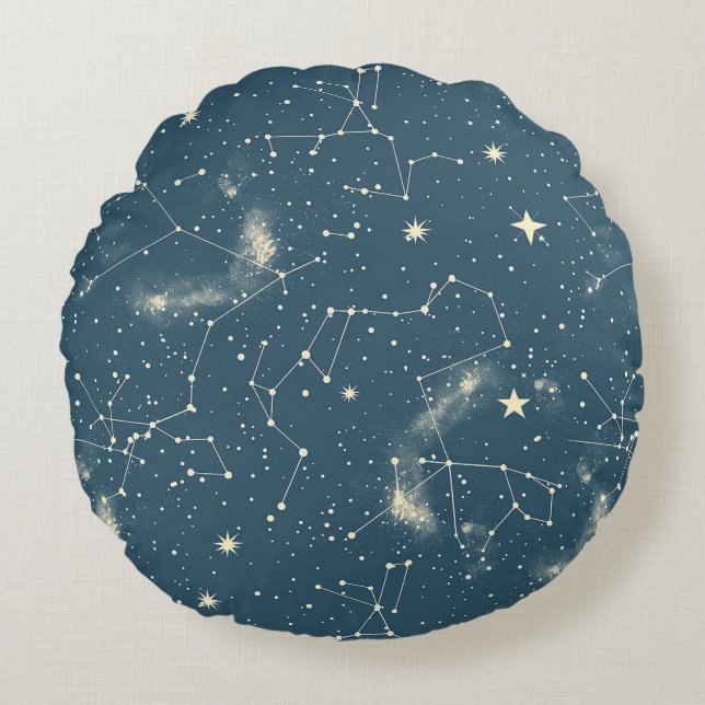 Coussins Ronds Constellation céleste - Nuit étoilée (2) (Devant)