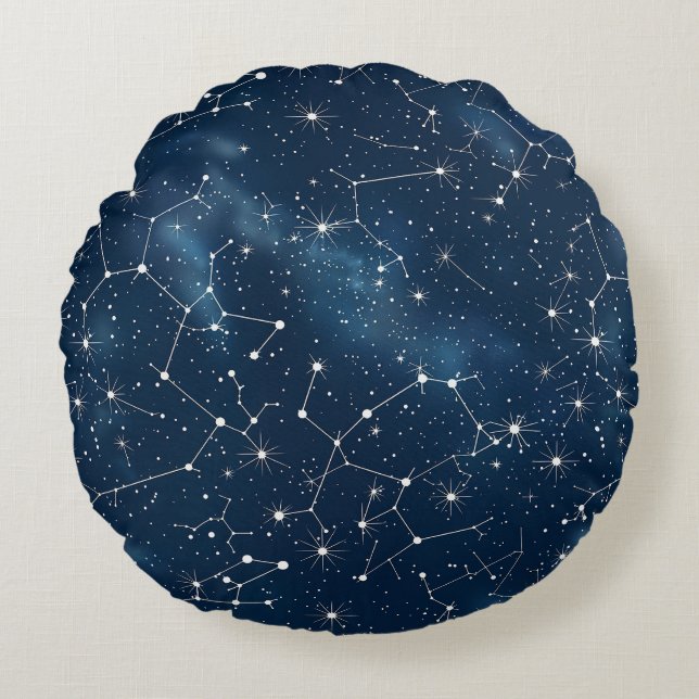 Coussins Ronds Constellation céleste - Nuit étoilée (4) (Devant)